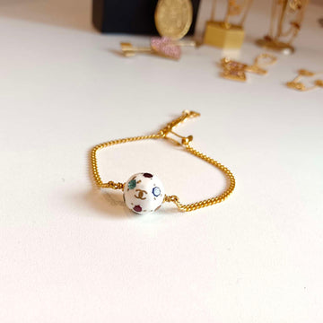 Chanel 1998 Football (Soccer) Bracelet - Multicolor Enamel - Grade A - Originally no stamp designed- Length 21cm
