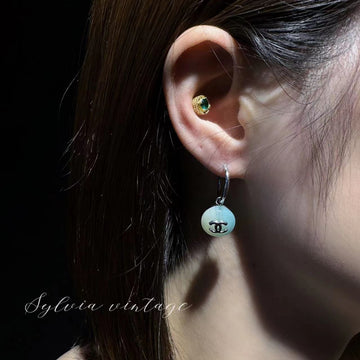 Chanel Ice Blue Mojito Gradient Earrings, 3cm Length, 1.5cm Diameter, Glass, 99P