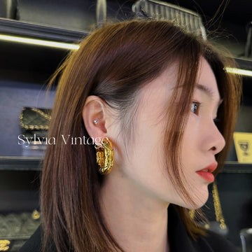 Chanel Vintage Bird Motif Clip-On Earrings - 4.5cm Diameter - Originally no stamp designed - Grade A - Gold-Plated