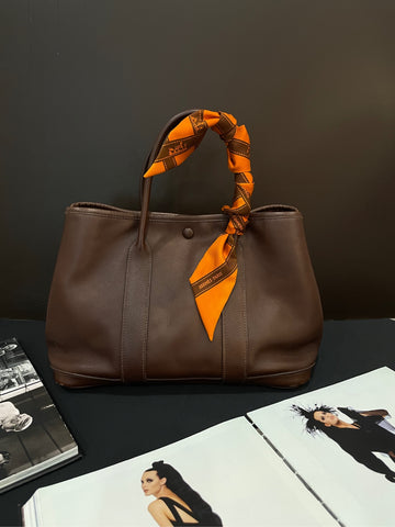 Hermès Chocolate Garden 30 Kelly Retourné in Clemence - I Stamp (30×21cm) - A-Grade