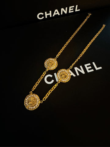 Chanel Sweater Chain Necklace 45.2cm Pendant Diameter 2.3cm 1983