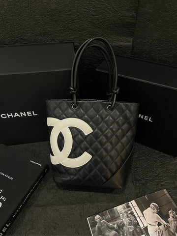 Chanel Black & White Panda Compagnon Tote - 20×23cm - A-Grade (Serial 9950934)