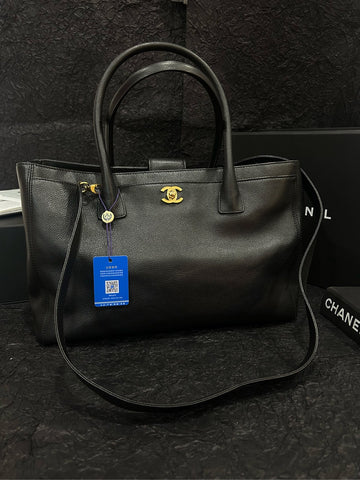 Chanel Black Gold CERF Tote Bag with Shoulder Strap (Without Inner Pocket) 38×25cm Grade A 16236698