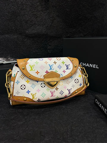 Louis Vuitton White Multicolor Monroe Shoulder Bag 34cm×19cm Grade A FL1078