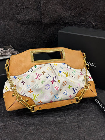 Louis Vuitton/LV White Multicolor Judy Shoulder Bag | Made in France 37cm×25cm (Grade A) - Model TR0111
