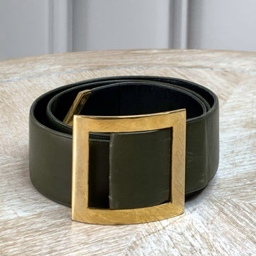 Chanel Genuine Leather Belt in Rich Emerald Green - 80cm Adjustable Waist Strap