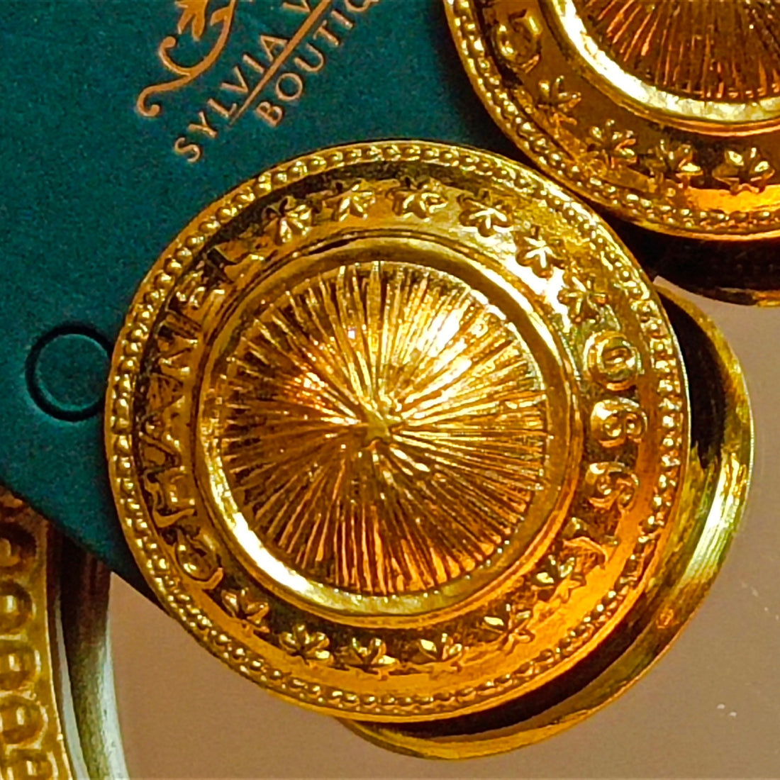Chanel Vintage Round Shield Motif Clip-On Earrings