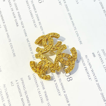 Chanel Grapevine 3C Brooch, 4.5x4.5cm, 1994 Vintage, Gold-Plated, Grade A