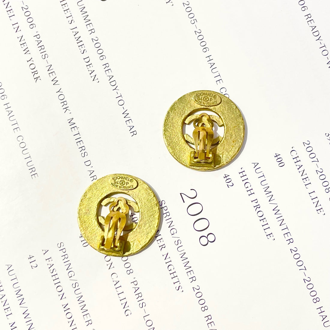 Chanel Vintage Openwork Round Clip-On Earrings Diameter: 2.6cm