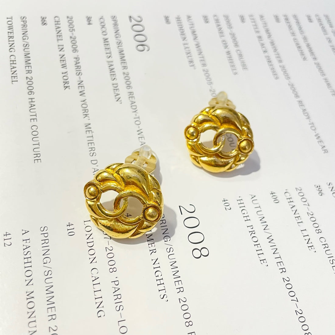 Chanel Round Gold-tone Clip-on Earrings