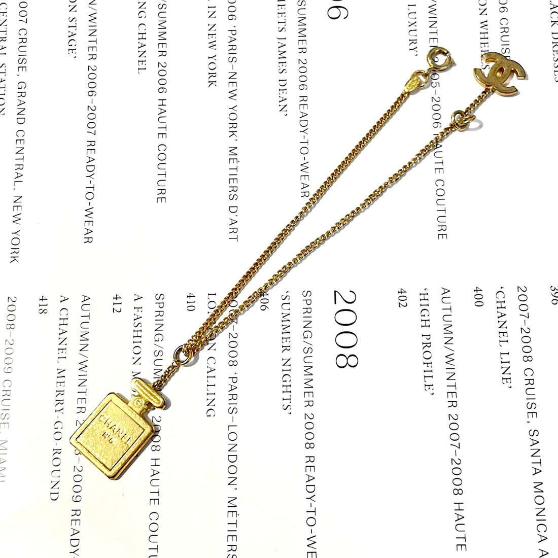 Chanel Gold Perfume Bottle Bracelet - 18.5cm - Grade A - Gold-Plated