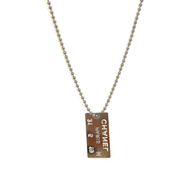 Chanel Hollow-Out Letter Dog Tag Necklace