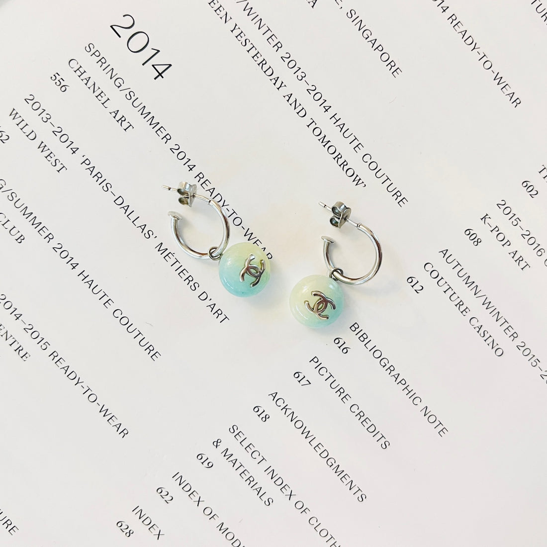 Chanel Ice Blue Mojito Gradient Earrings, 3cm Length, 1.5cm Diameter, Glass, 99P