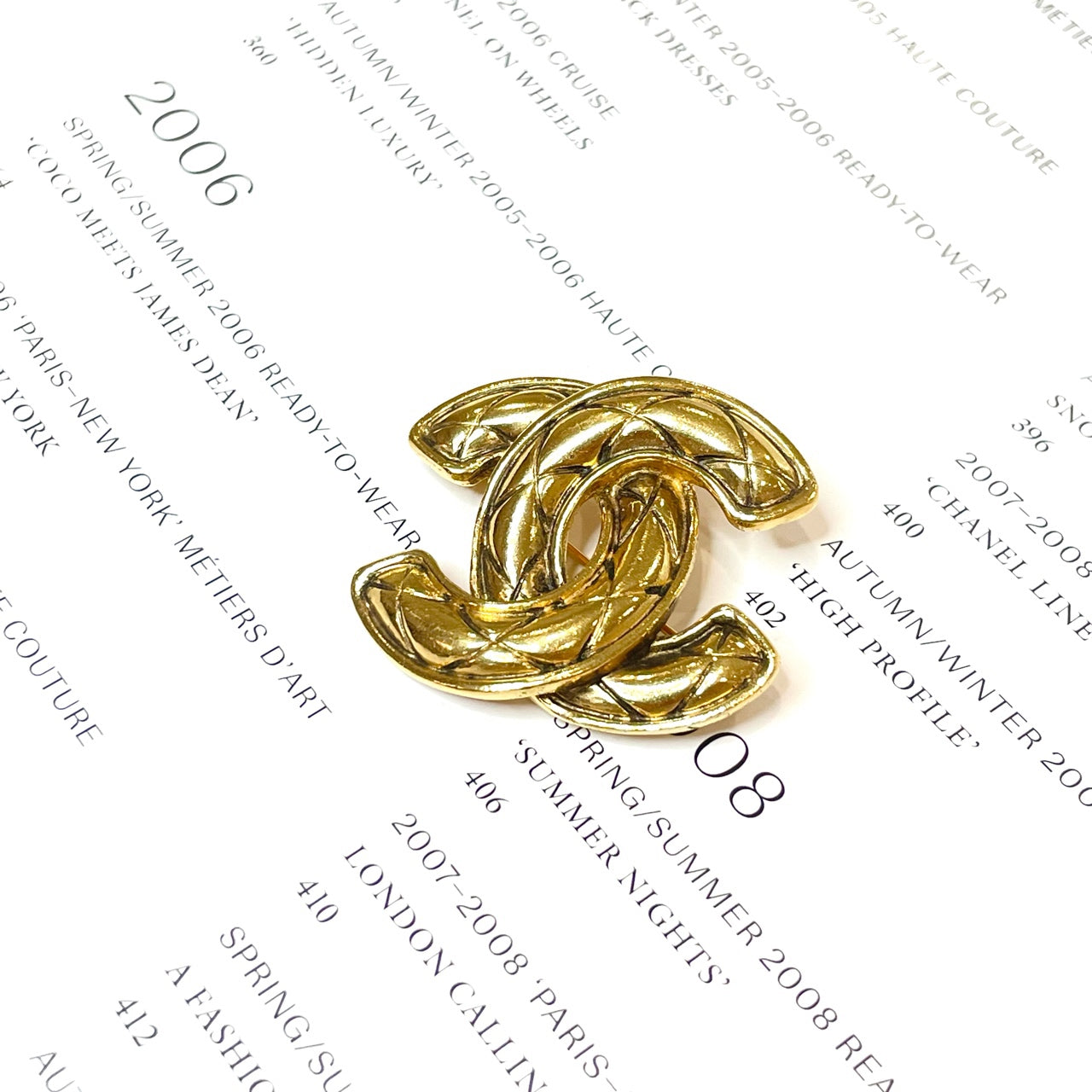 Chanel Quilted Pattern Bird Brooch - Small Size 3x4cm - 1990s Vintage - Gold-Plated - Grade A