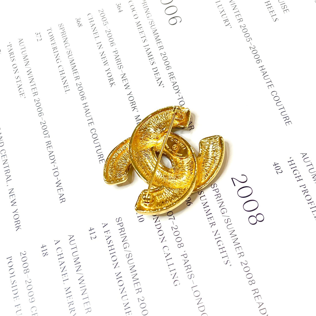 Chanel Quilted Pattern Bird Brooch - Small Size 3x4cm - 1990s Vintage - Gold-Plated - Grade A