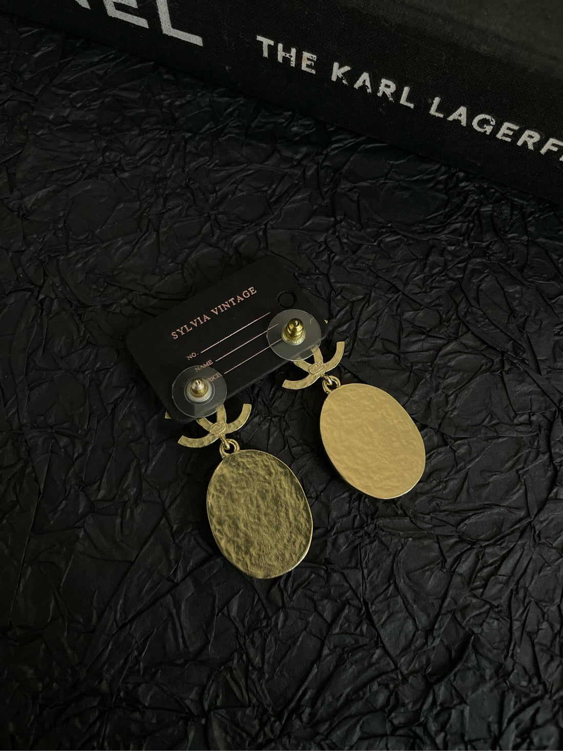 Chanel 21A Rome Collection Double C Pendant Earrings-4cm-Gold-plated
