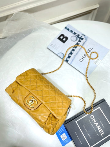 Chanel Gold-Brown Calfskin Classic Flap Shoulder Bag - 25×14cm - A-Grade (Serial 17445655)
