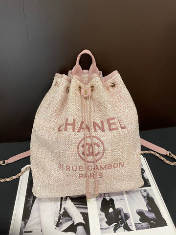 Chanel Pink Beach Bucket Backpack - 30×34cm - A-Grade (Serial 27111692)
