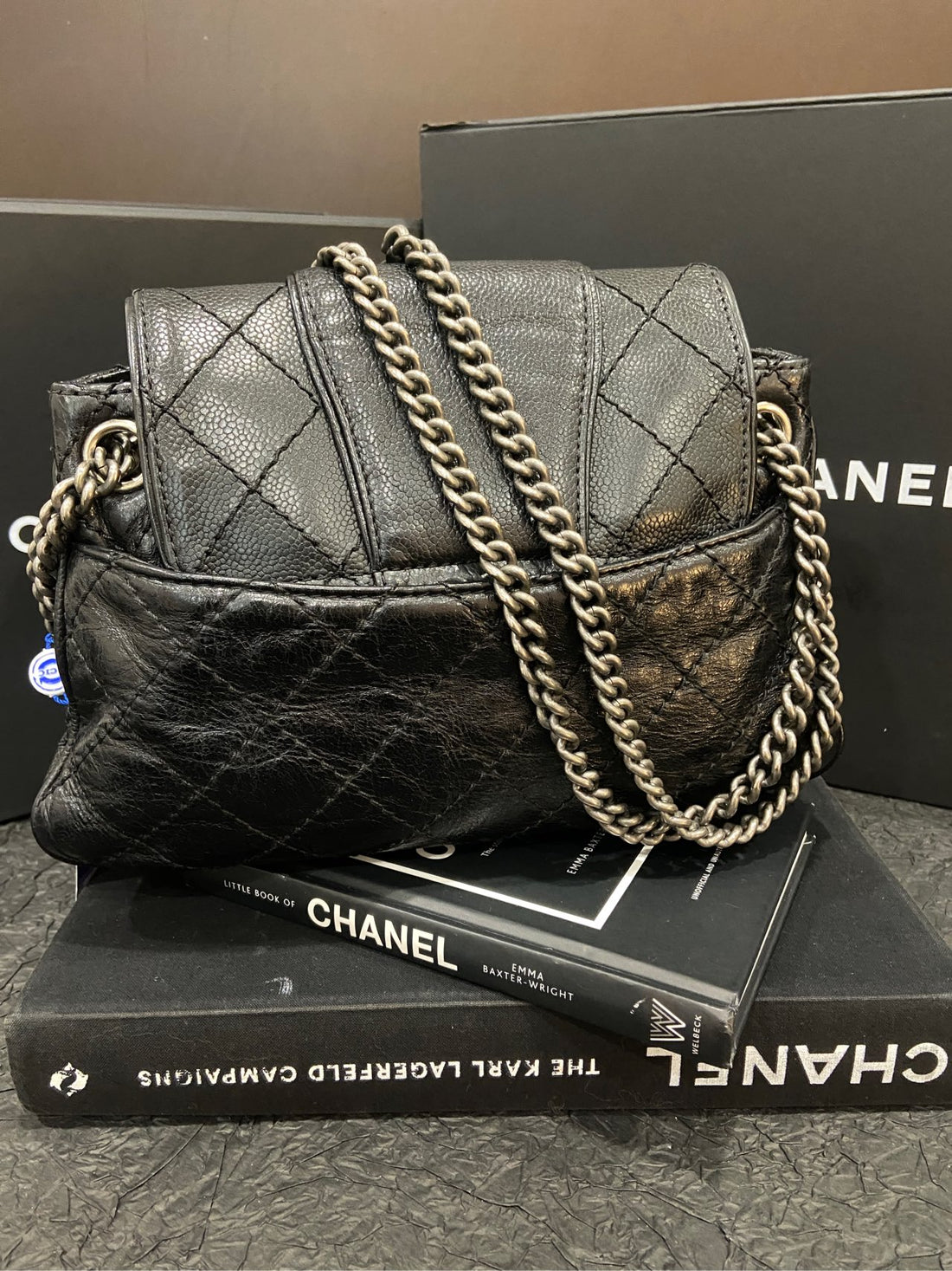Chanel Black Caviar Airport 'Piggy' Bag - 28×18cm - A-Grade (Serial 19877417)