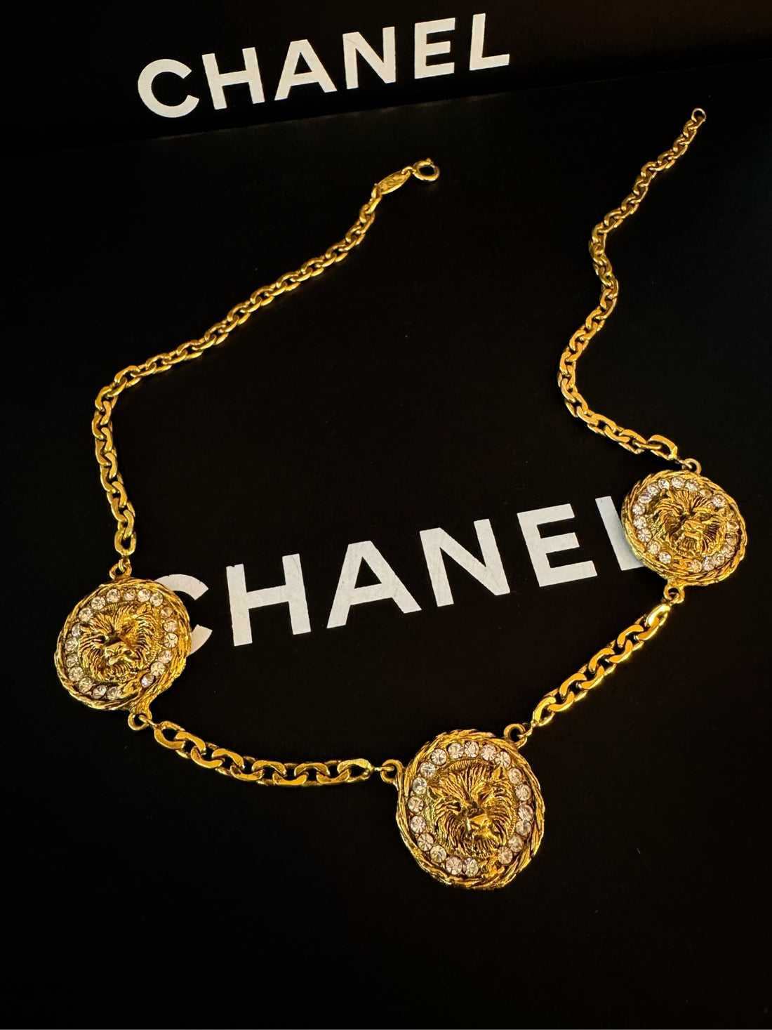 Chanel Sweater Chain Necklace 45.2cm Pendant Diameter 2.3cm 1983