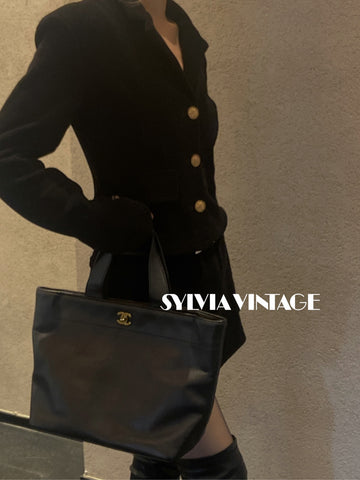 Chanel Black Tote Shoulder Bag - 28×25cm - A-Grade (Serial 7779437)