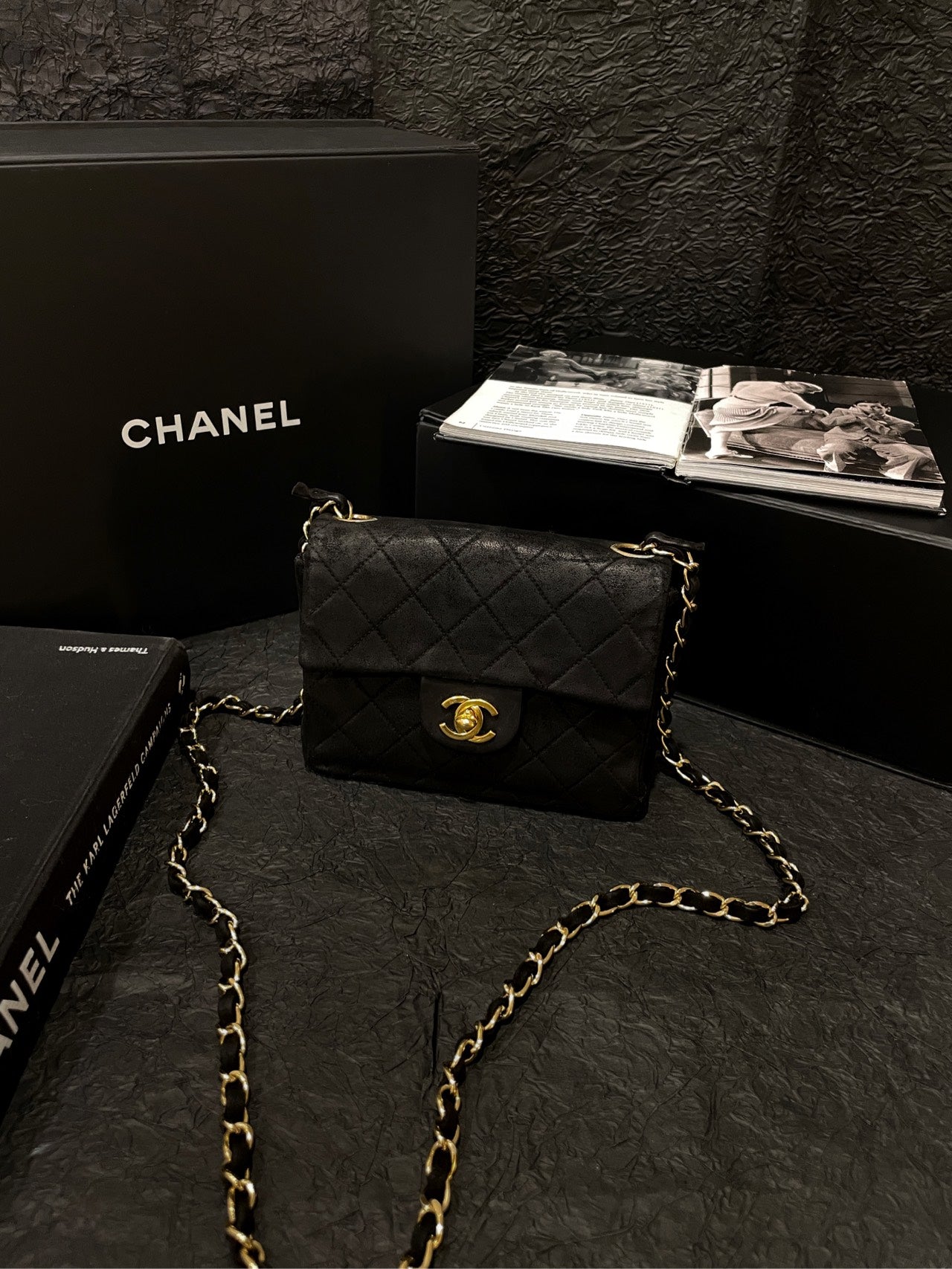 Chanel Vintage Suede Square Mini Flap - 17×12cm - B+ Grade (Serial 5839120)