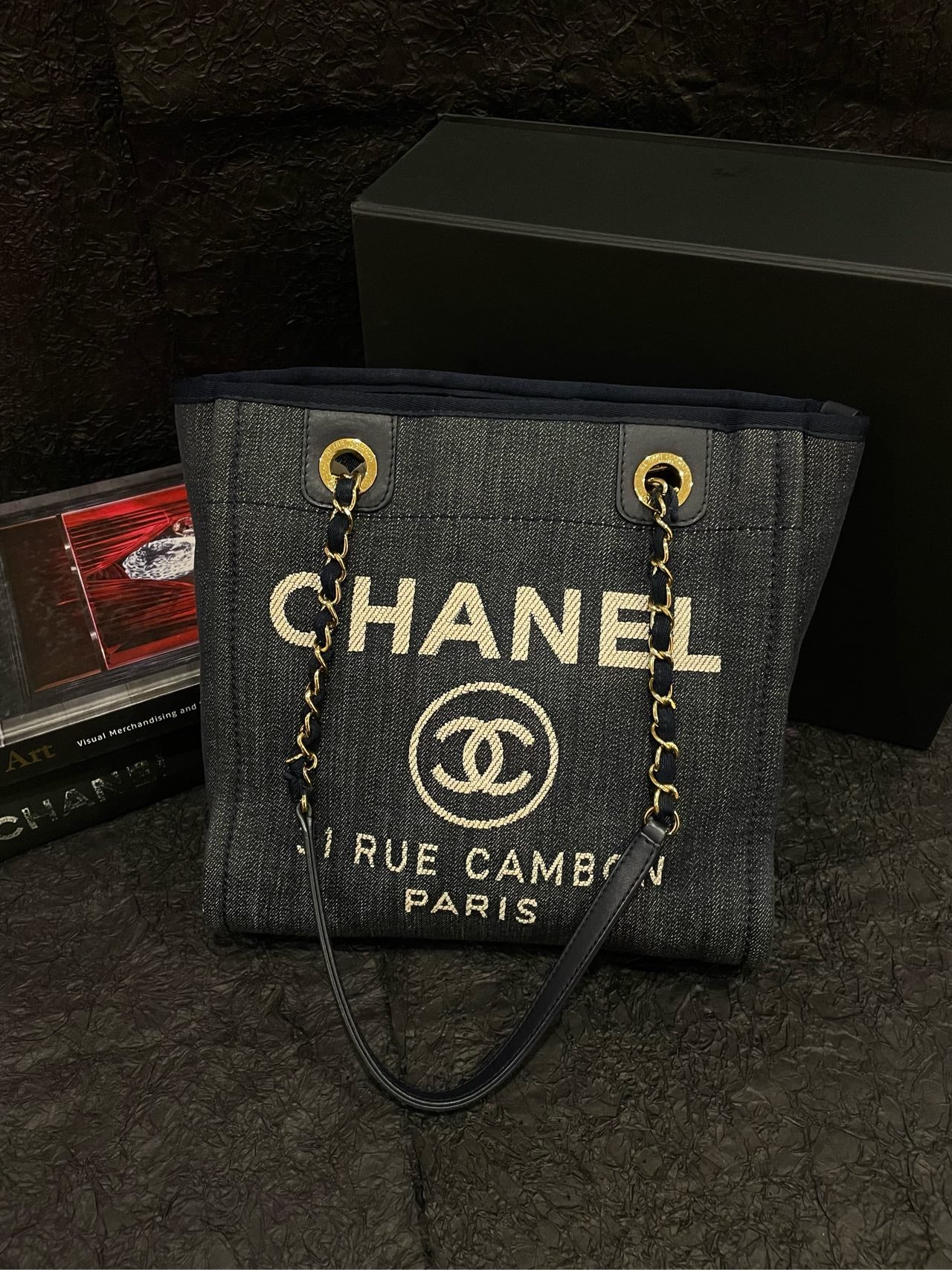 Chanel Blue & White Beach Tote Small - 25×25cm - A-Grade (Serial 17846751) With Card