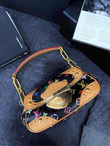 Louis Vuitton Monogram Multicolor Black "Marilyn" - 24×15cm - A-Grade (Date Code MI1057)-Original Untreated Vachetta in Like-New Condition