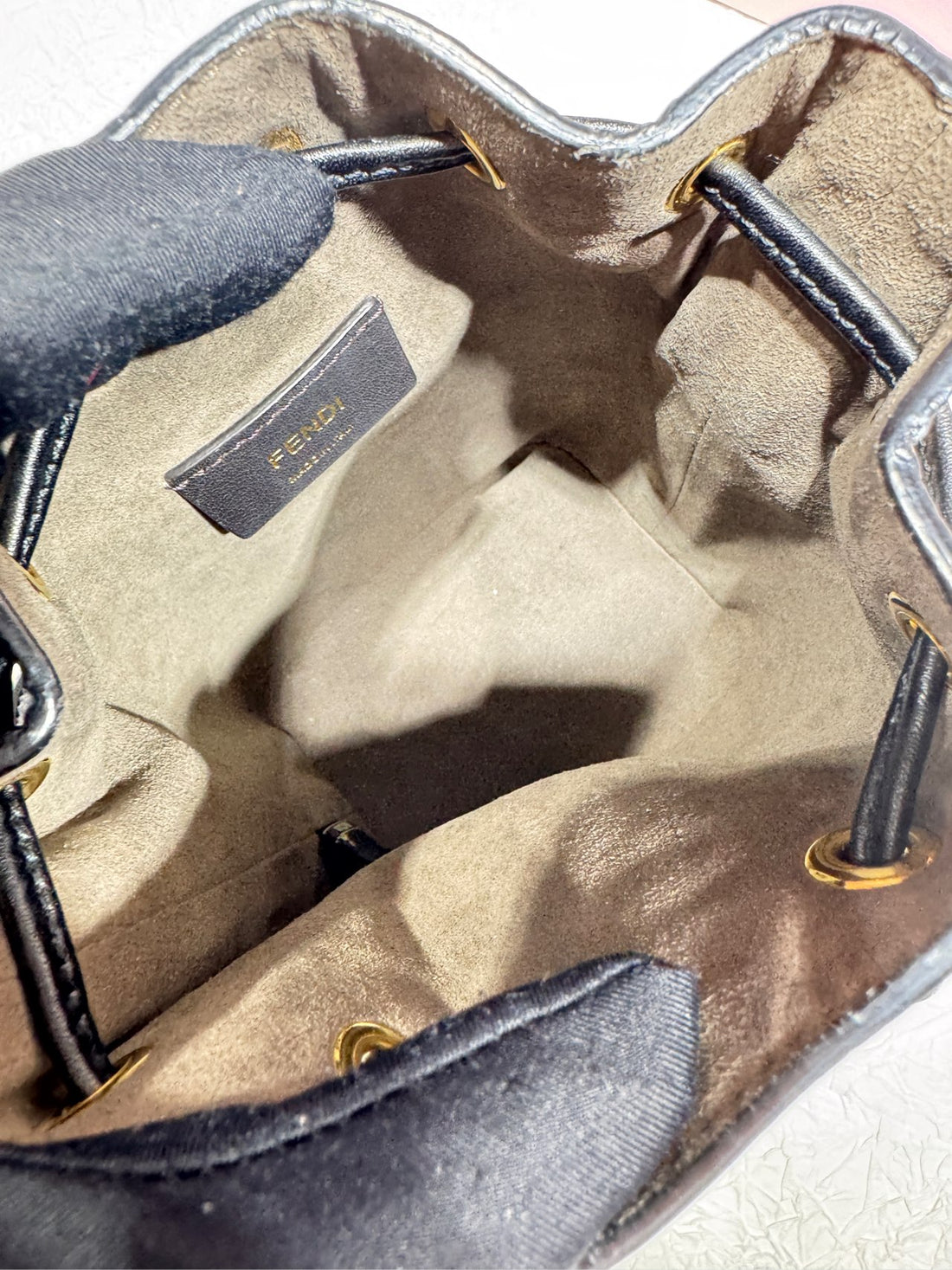 Fendi Monogram Canvas Mini Bucket Bag with Strap - 12×18cm - A-Grade (Serial 8BS010A65912085-21)