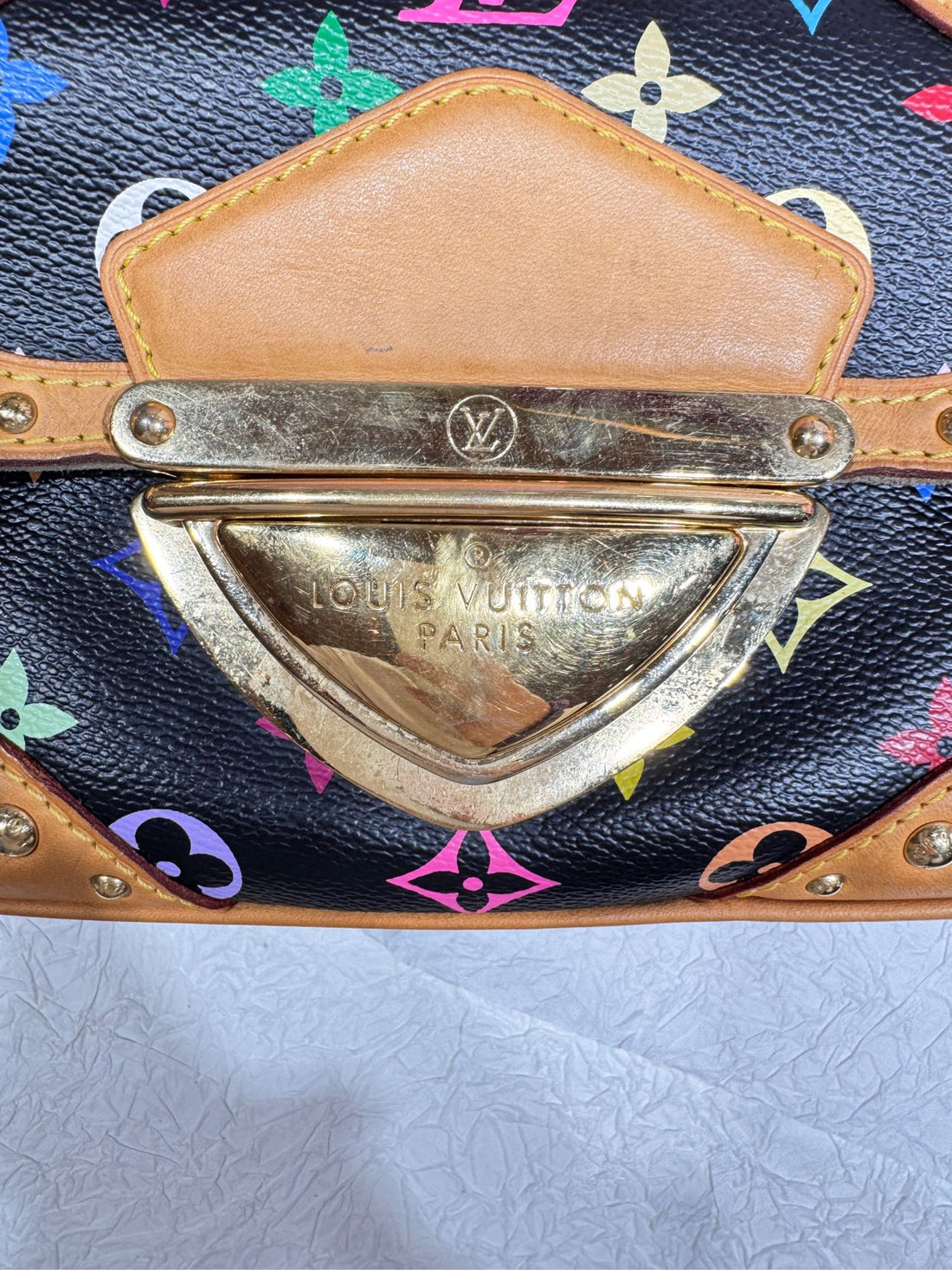 Louis Vuitton Monogram Multicolor Black "Marilyn" - 24×15cm - A-Grade (Date Code MI1057)-Original Untreated Vachetta in Like-New Condition