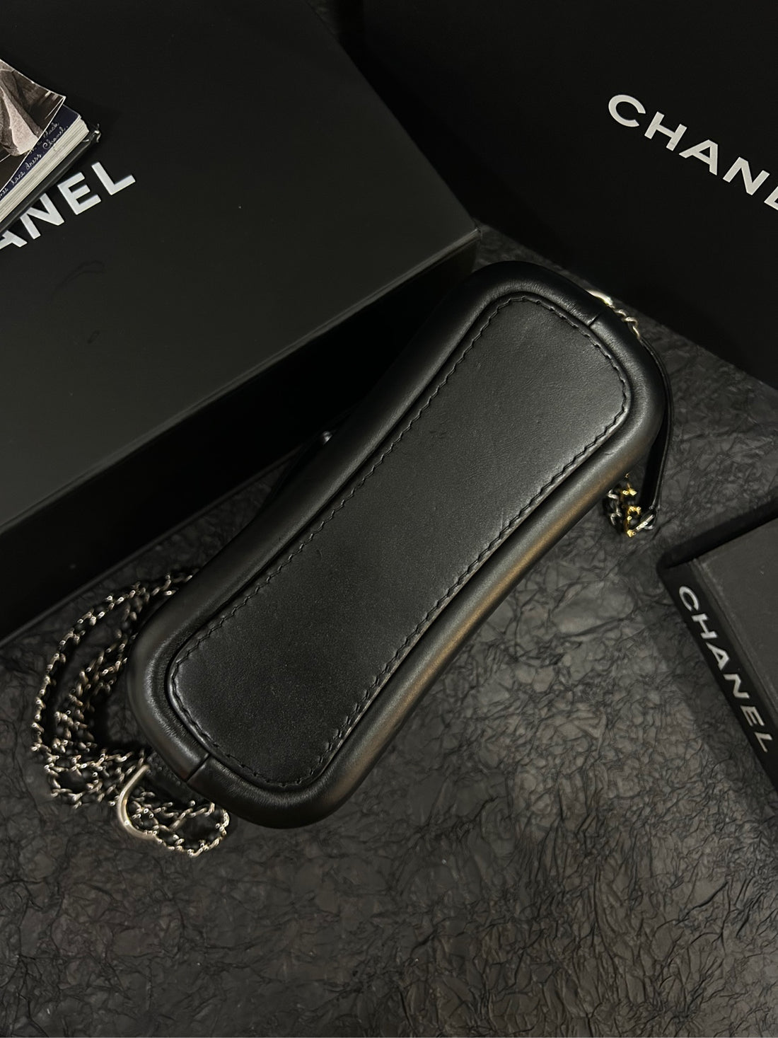 Chanel Gabrielle Hobo Small Black/Gold (Serial 26822038)-20cm × 15cm-26th series-full set of cards and tags-Grade A