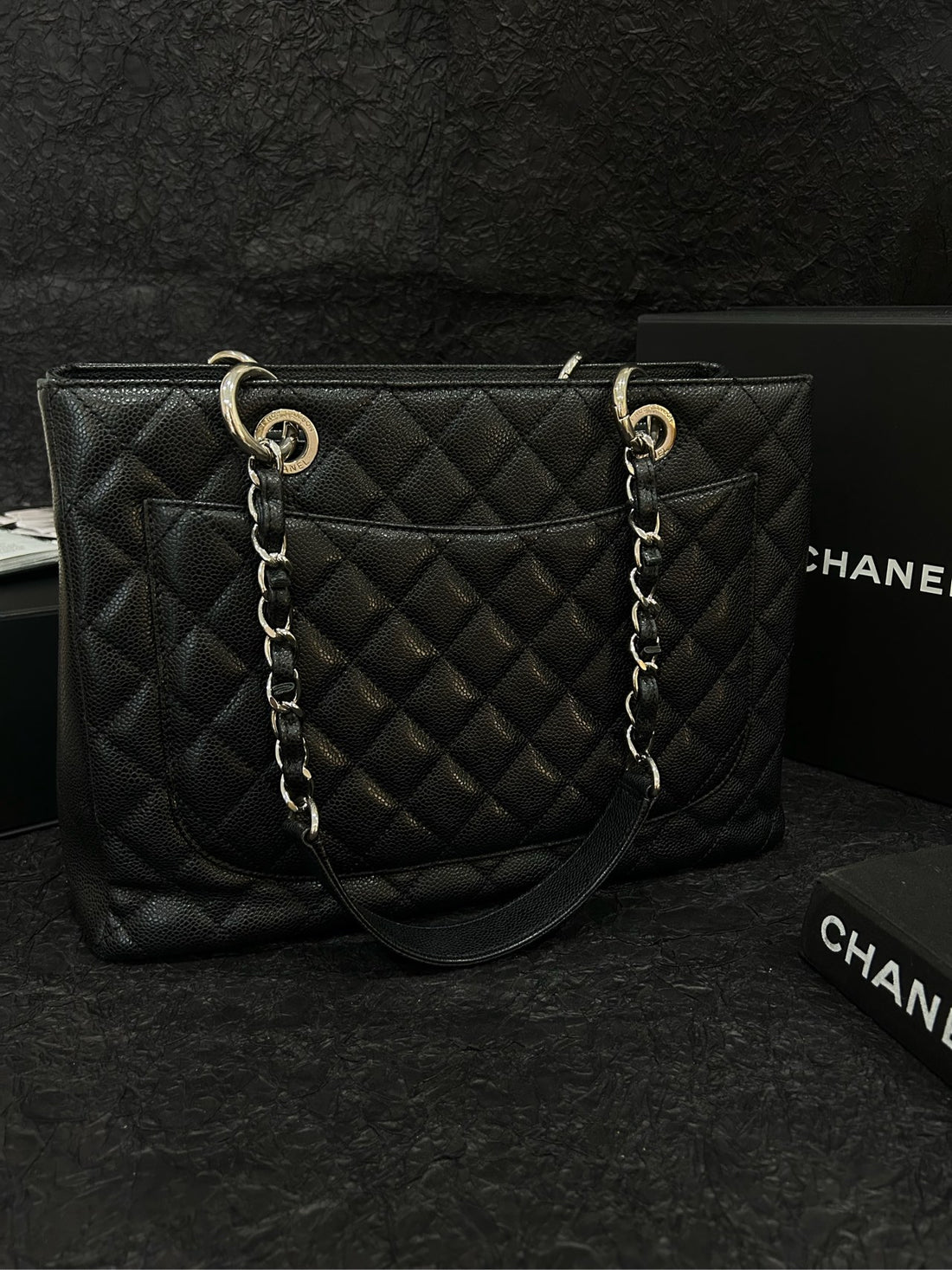 Chanel Black Caviar GST with Silver Hardware - 36×24cm - A-Grade (Serial 19599472)-19-Series-Structured Silhouette