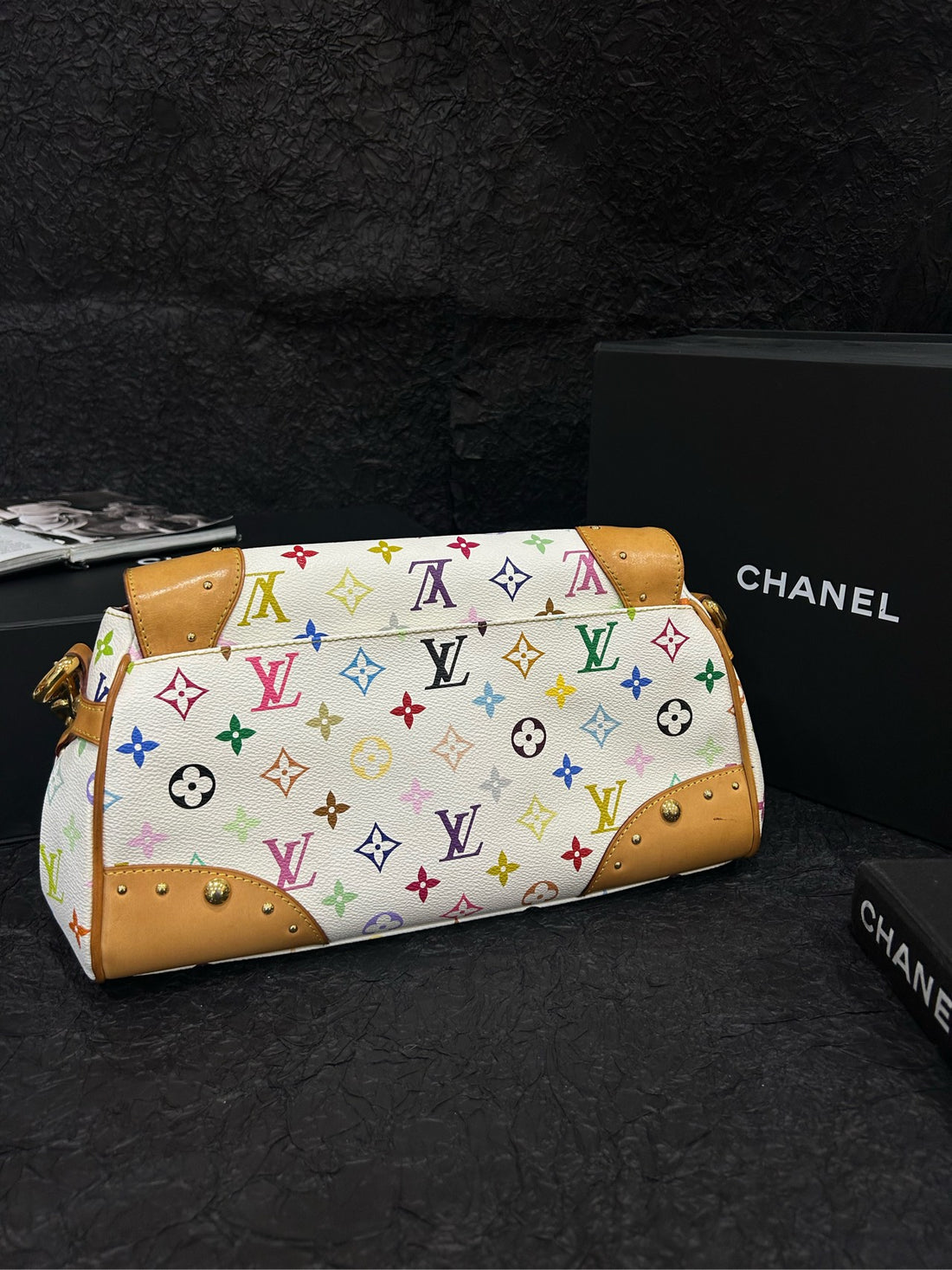 Louis Vuitton White Multicolor Monroe Shoulder Bag 34cm×19cm Grade A FL1078