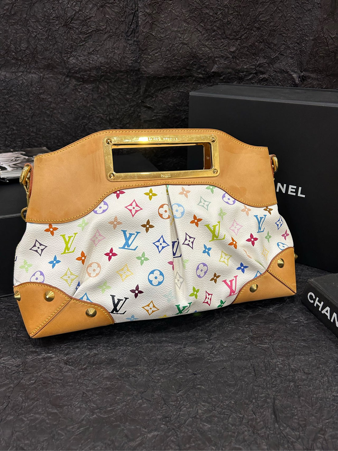 Louis Vuitton/LV White Multicolor Judy Shoulder Bag | Made in France 37cm×25cm (Grade A) - Model TR0111